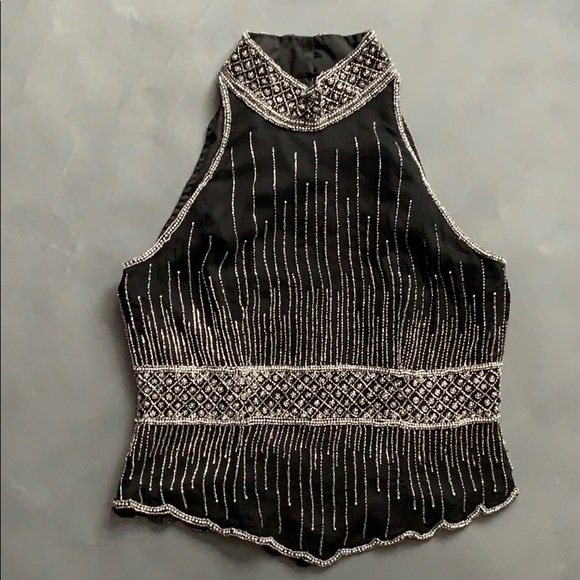 Papell Boutique Tops - Glamorous Papell Boutique sleeveless beaded top